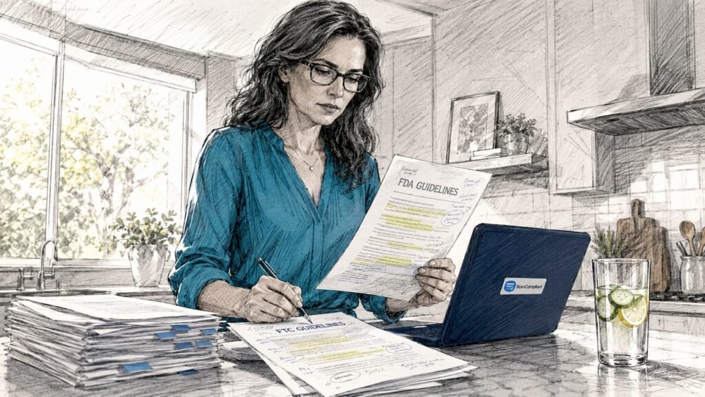 Healthcare worker reviewing compliance documents