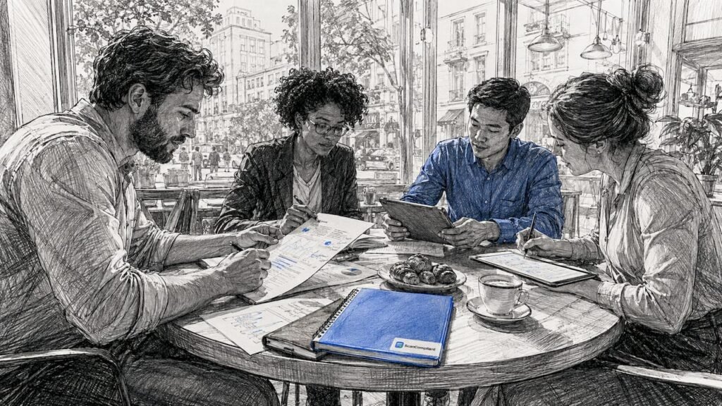 Brand risk team reviewing AI monitoring data