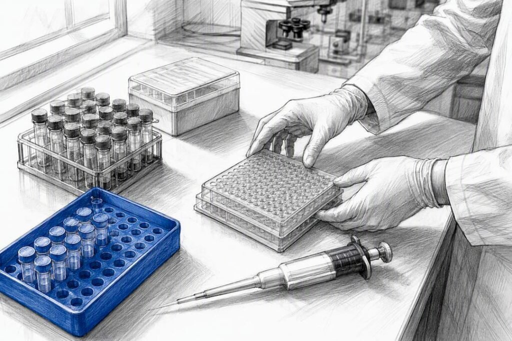 Clinical researcher evaluating study evidence