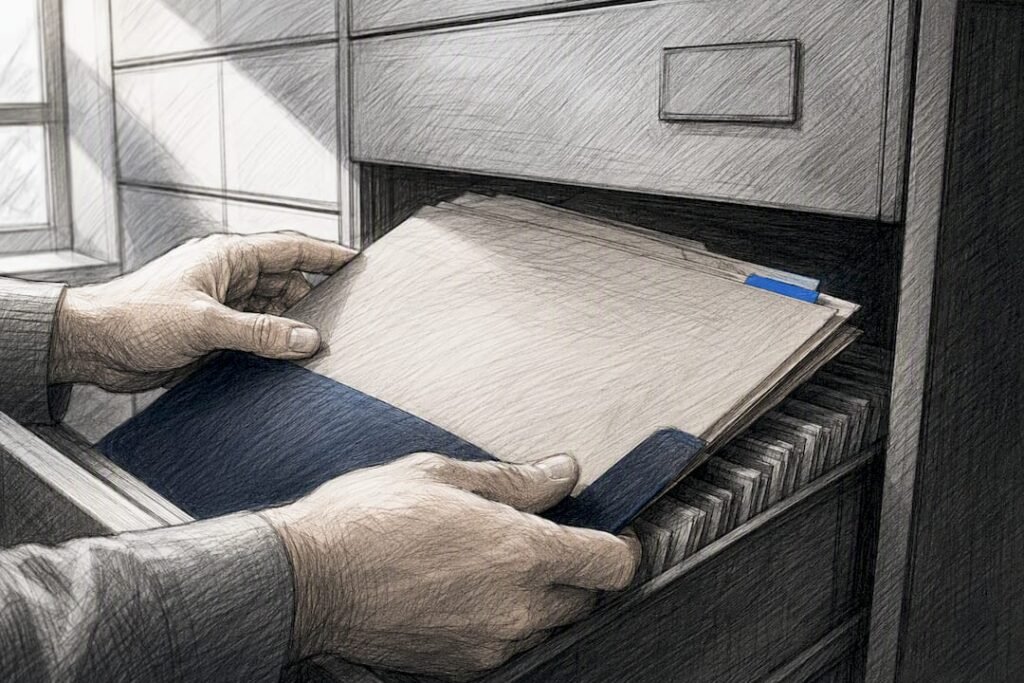 Authorization folder stored in secure archive